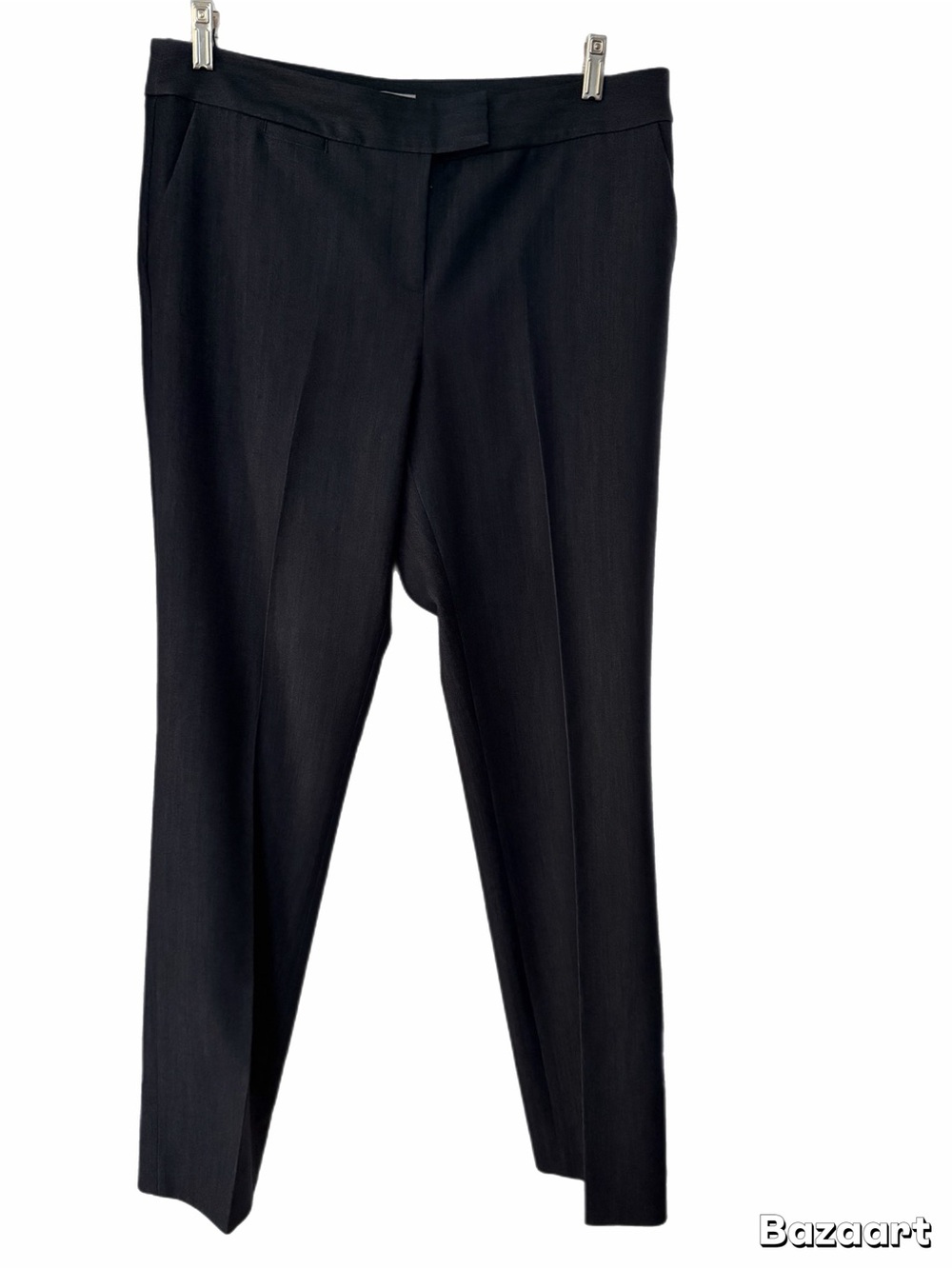 Tahari Women's Navy Blue Tailored Pantsuit with Asymmetrical Jacket - Picture 6 of 9